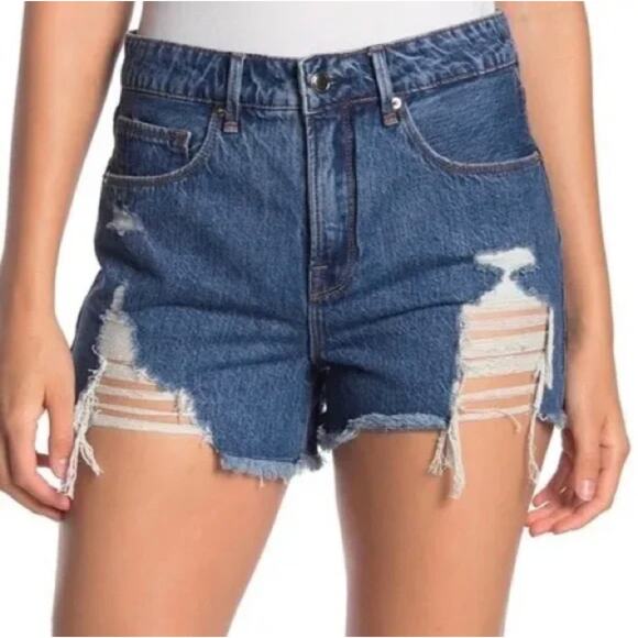Good American Good Vintage Cutoff Distressed Jean Shorts - Picture 1 of 8